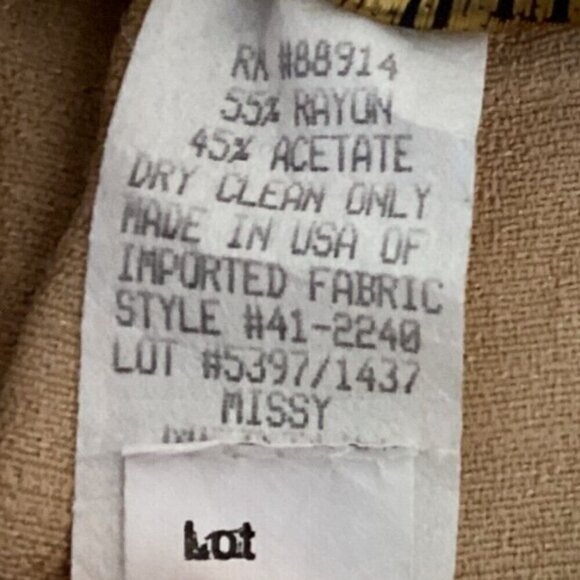 VTG David Paul New York Pull-On Straight Trouser Pants Sz S Tan-Beige #295J - Picture 7 of 7